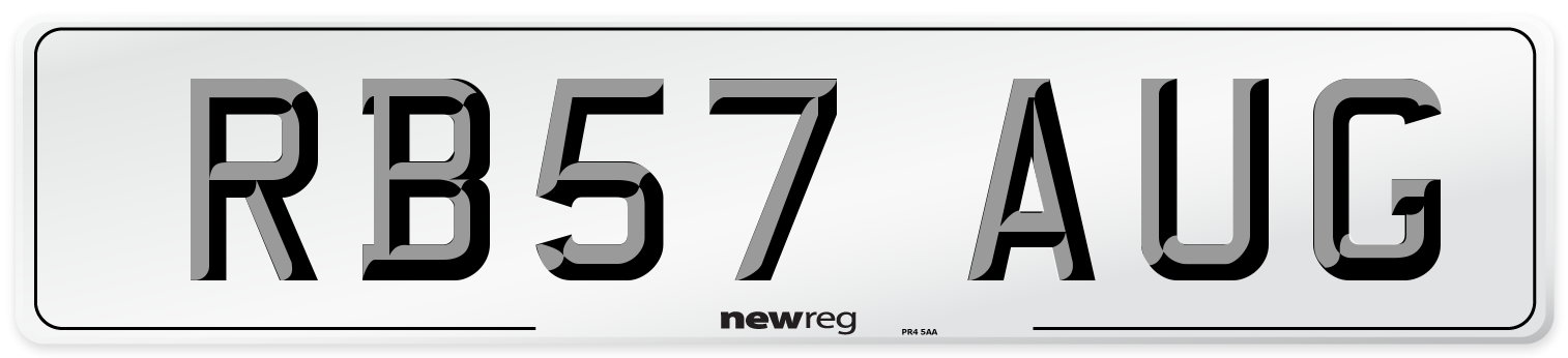 RB57 AUG Number Plate from New Reg